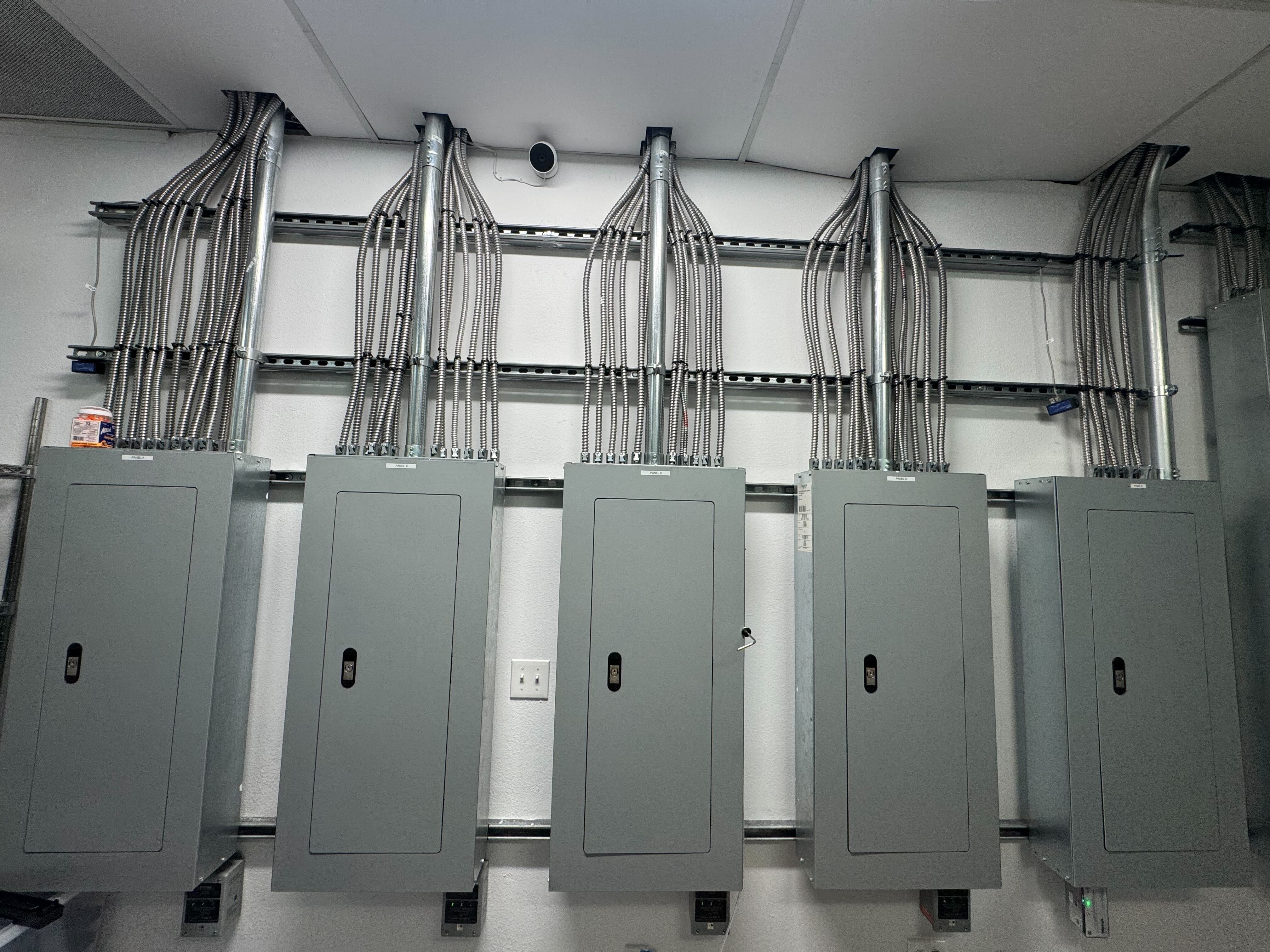 Breaker panels for all the computers, that’s a lot of breakers!