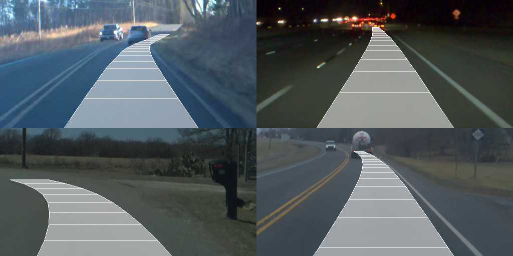 Examples of trajectory predictions from simple approach model